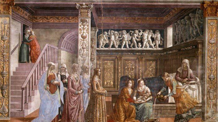 GHIRLANDAIO, Domenico Birth of Mary Germany oil painting art
